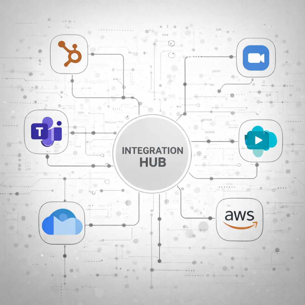 Hub central de integraciones con múltiples plataformas conectadas
